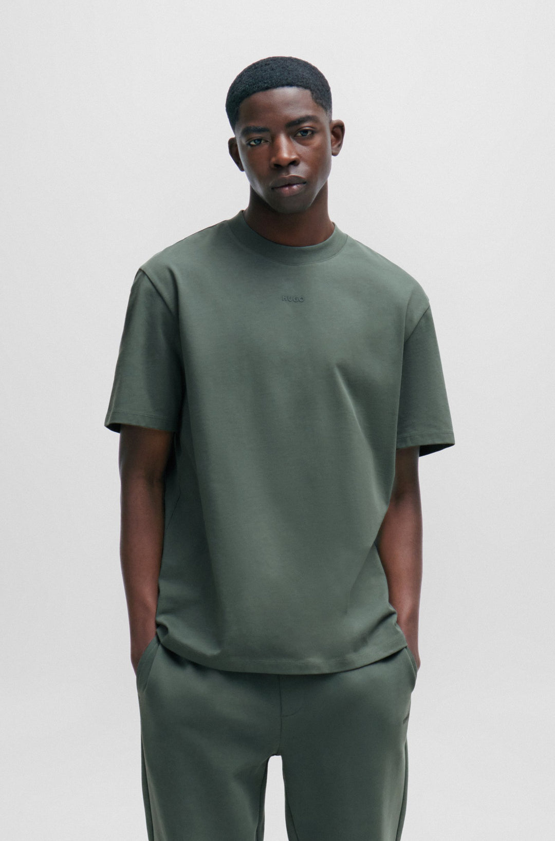 HUGO Relaxed Fit T-Shirts in Cotton - DAPOLINO 10248326 01-50488330- Concorde Fashion#color_green-307