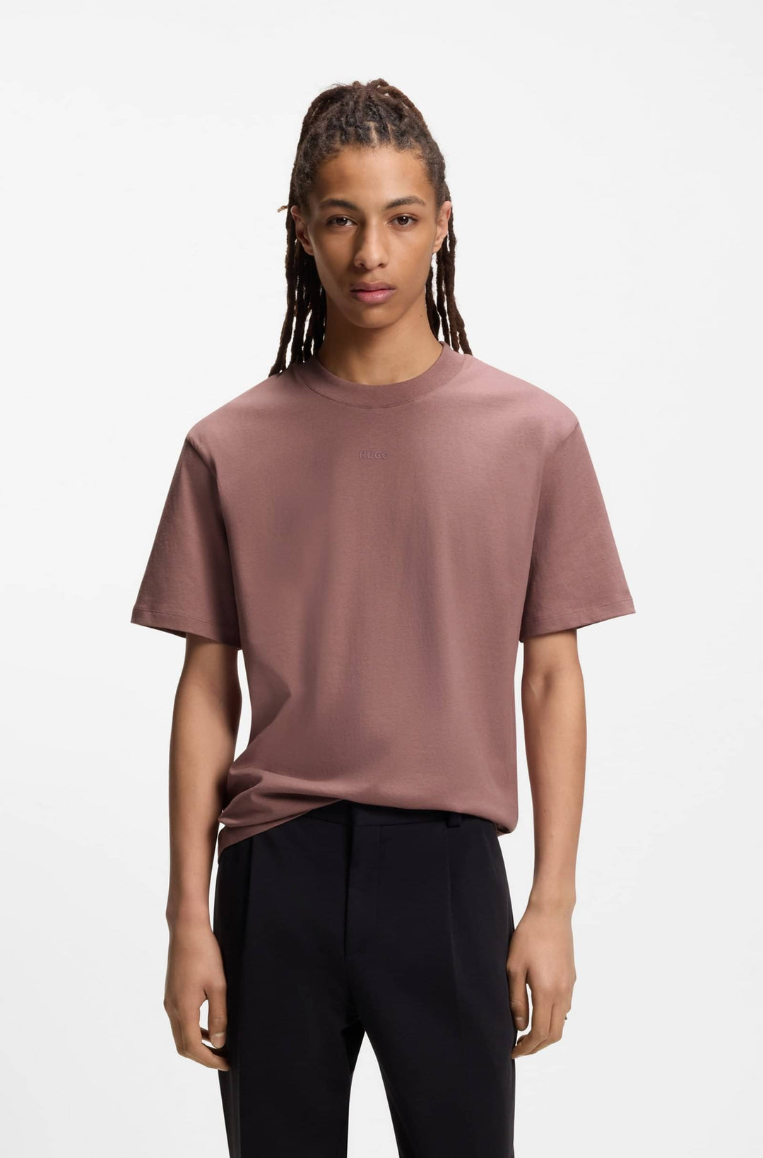 HUGO Relaxed Fit T-Shirts in Cotton - DAPOLINO 10248326 01-50488330- Concorde Fashion#color_brown-236