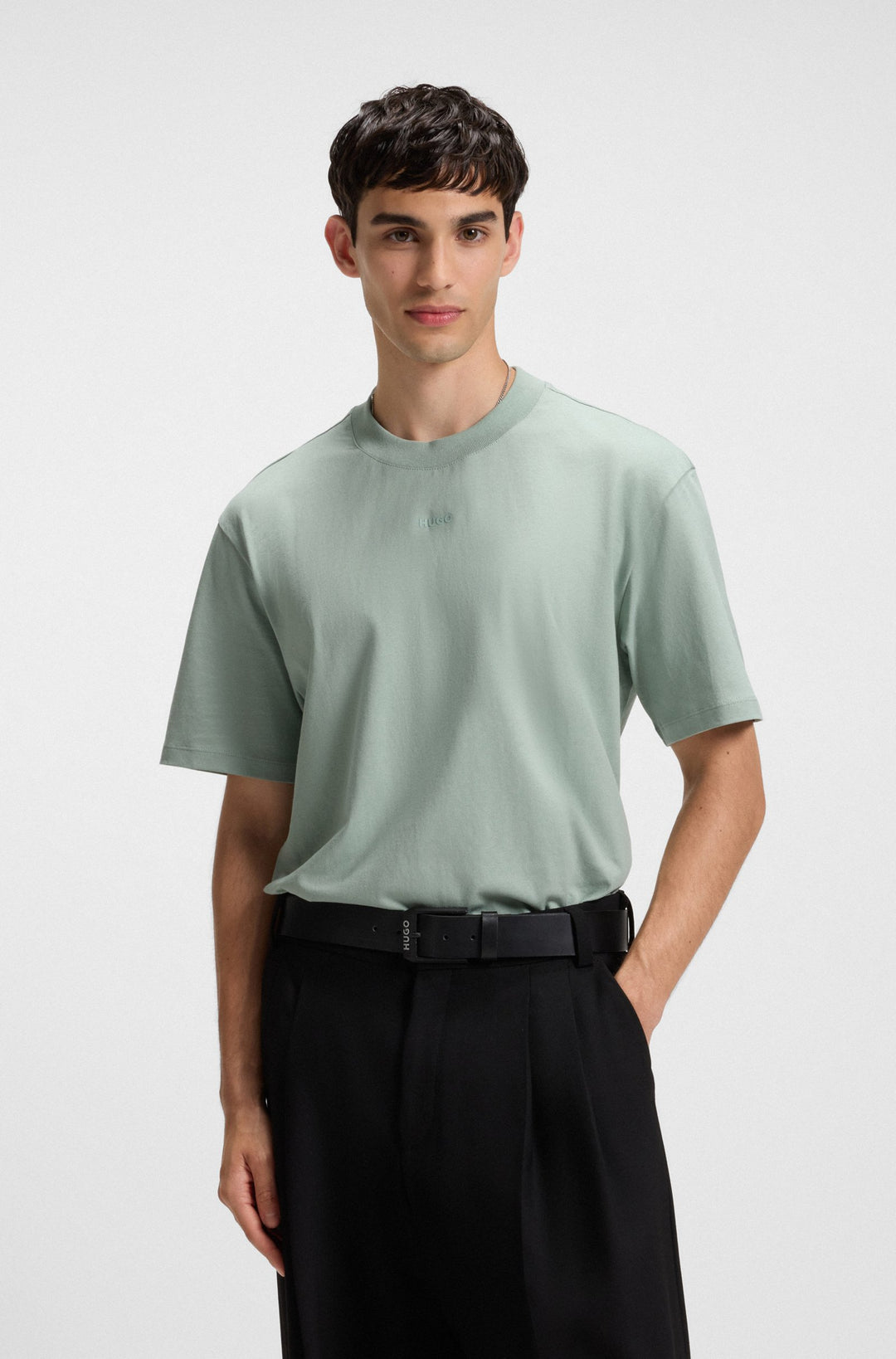 HUGO T-Shirts Relaxed Fit in Cotton - DAPOLINO 10248326 01-50488330- Concorde Fashion#color_green-338