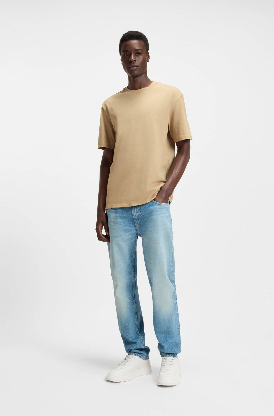 HUGO Relaxed Fit T-Shirts in Cotton - DAPOLINO 10248326 01-50488330- Concorde Fashion#color_beige-269