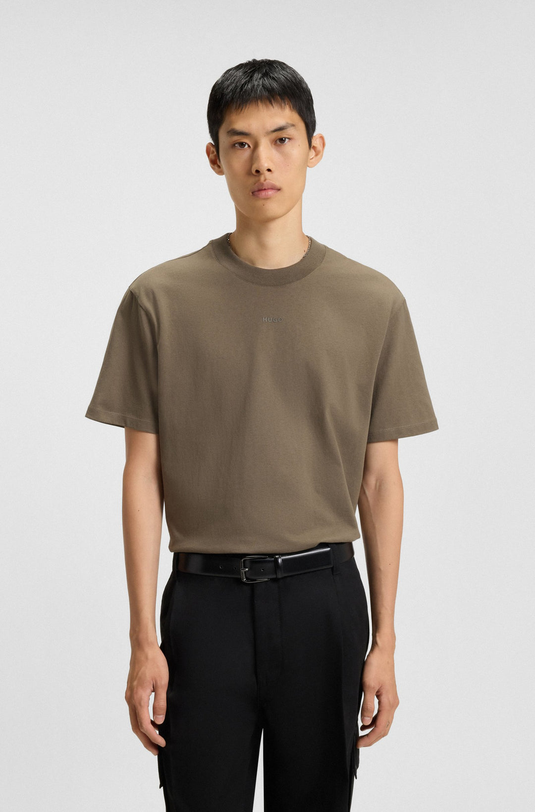 HUGO T-Shirts Relaxed Fit in Cotton - DAPOLINO 10248326 01-50488330- Concorde Fashion#color_grey-032