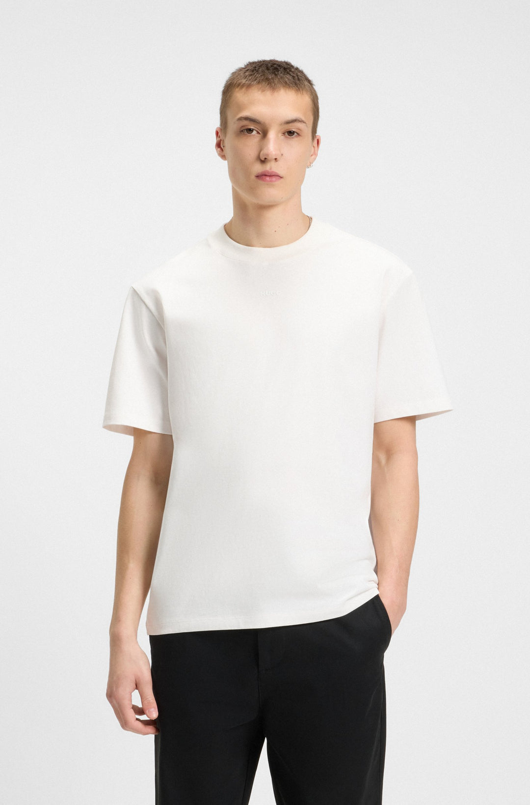 HUGO Relaxed Fit T-Shirts in Cotton - DAPOLINO 10248326 01-50488330- Concorde Fashion#color_white-102