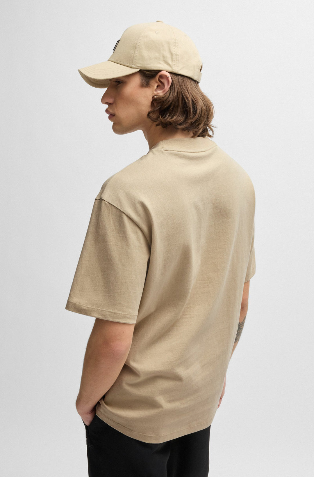HUGO T-Shirts Relaxed Fit in Cotton - DAPOLINO 10248326 01-50488330- Concorde Fashion#color_beige-281