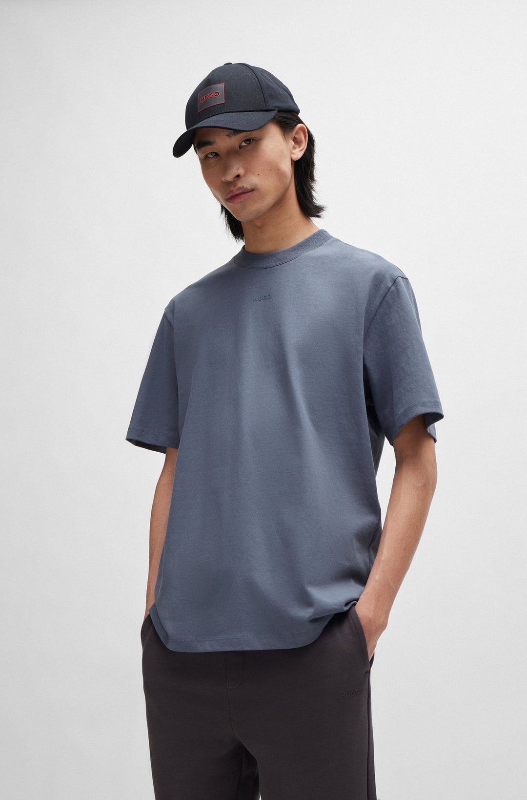 HUGO RED Relaxed Fit T-Shirts in Cotton - DAPOLINO 10248326 01-50488330- Concorde Fashion#color_blue-462