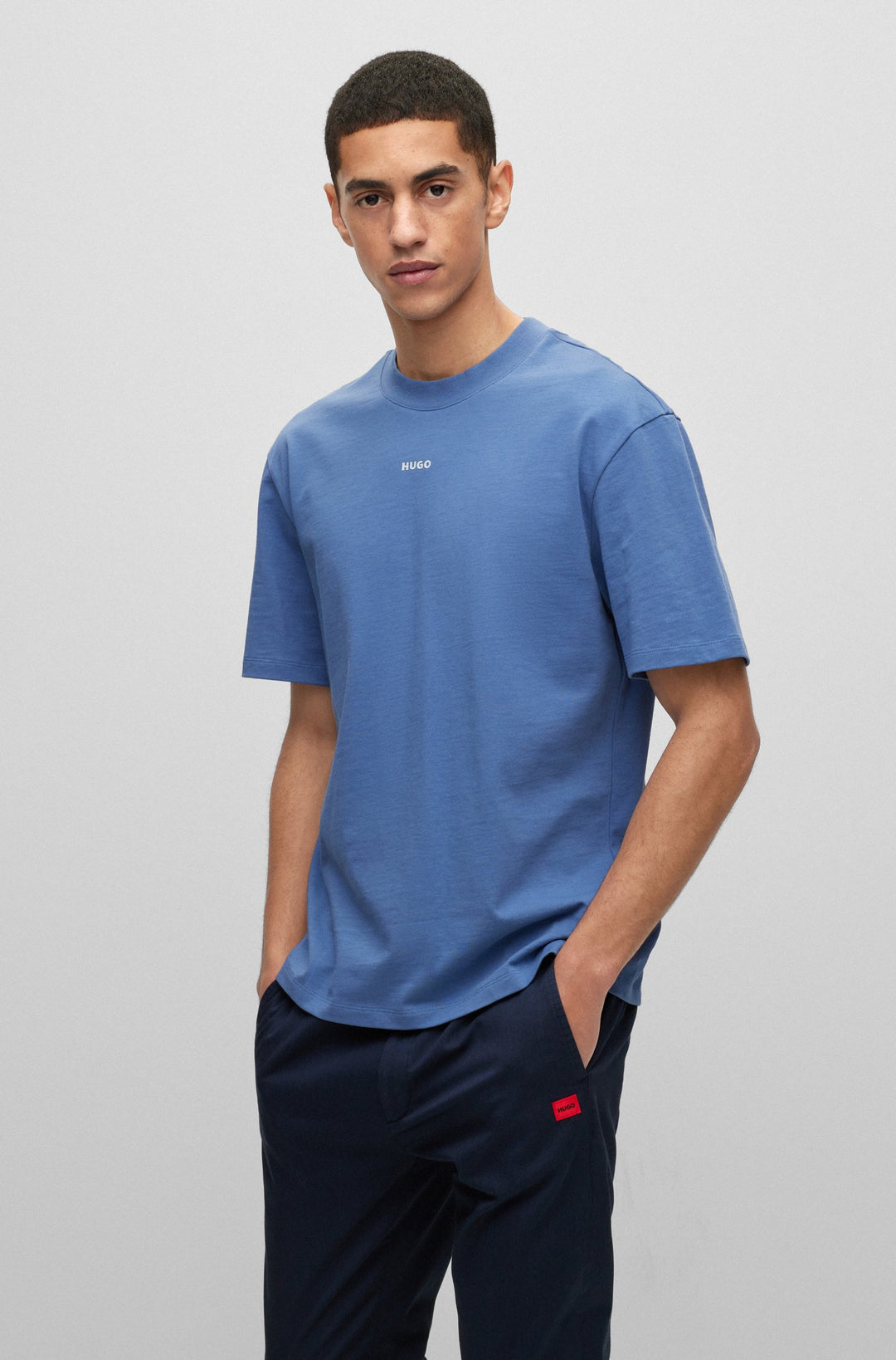 HUGO RED Relaxed Fit T-Shirts in Cotton - DAPOLINO 10248326 01-50488330- Concorde Fashion#color_blue-479