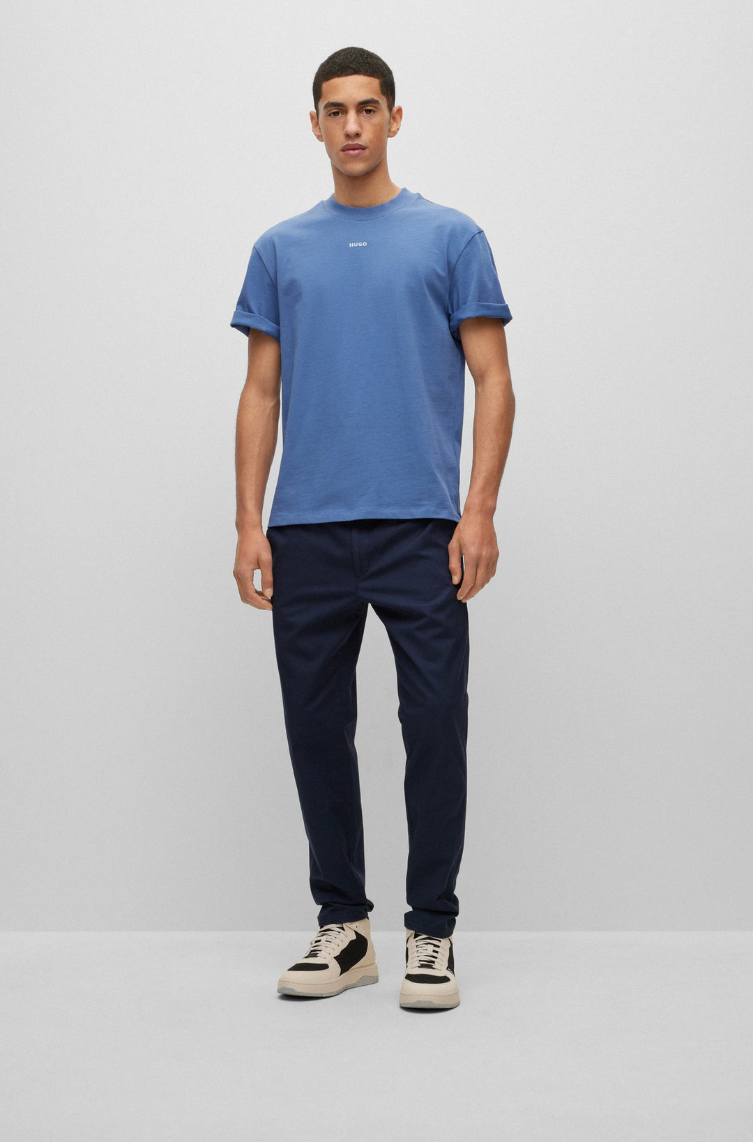 HUGO RED Relaxed Fit T-Shirts in Cotton - DAPOLINO 10248326 01-50488330- Concorde Fashion#color_blue-479