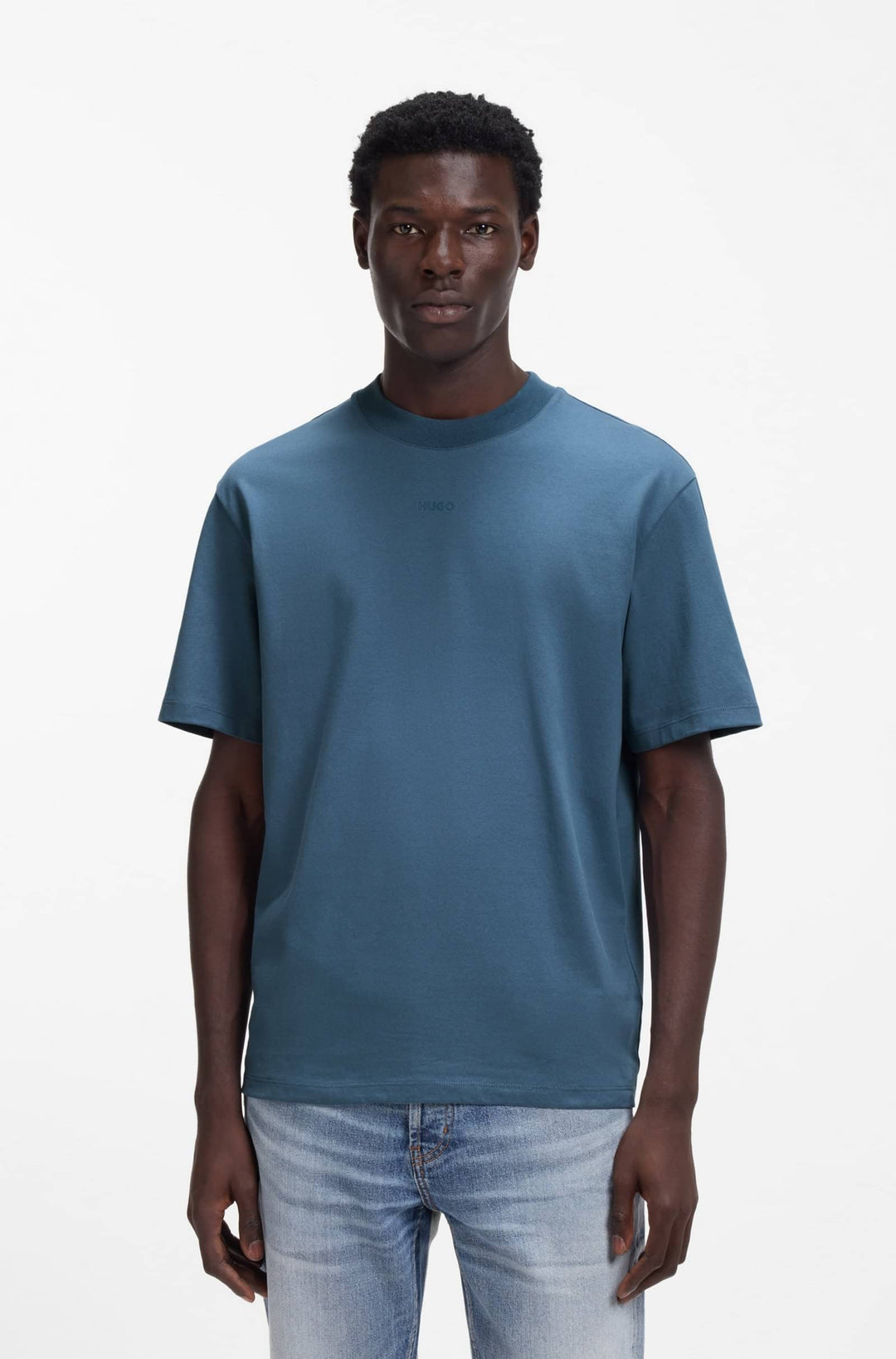 HUGO Relaxed Fit T-Shirts in Cotton - DAPOLINO 10248326 01-50488330- Concorde Fashion#color_blue-496