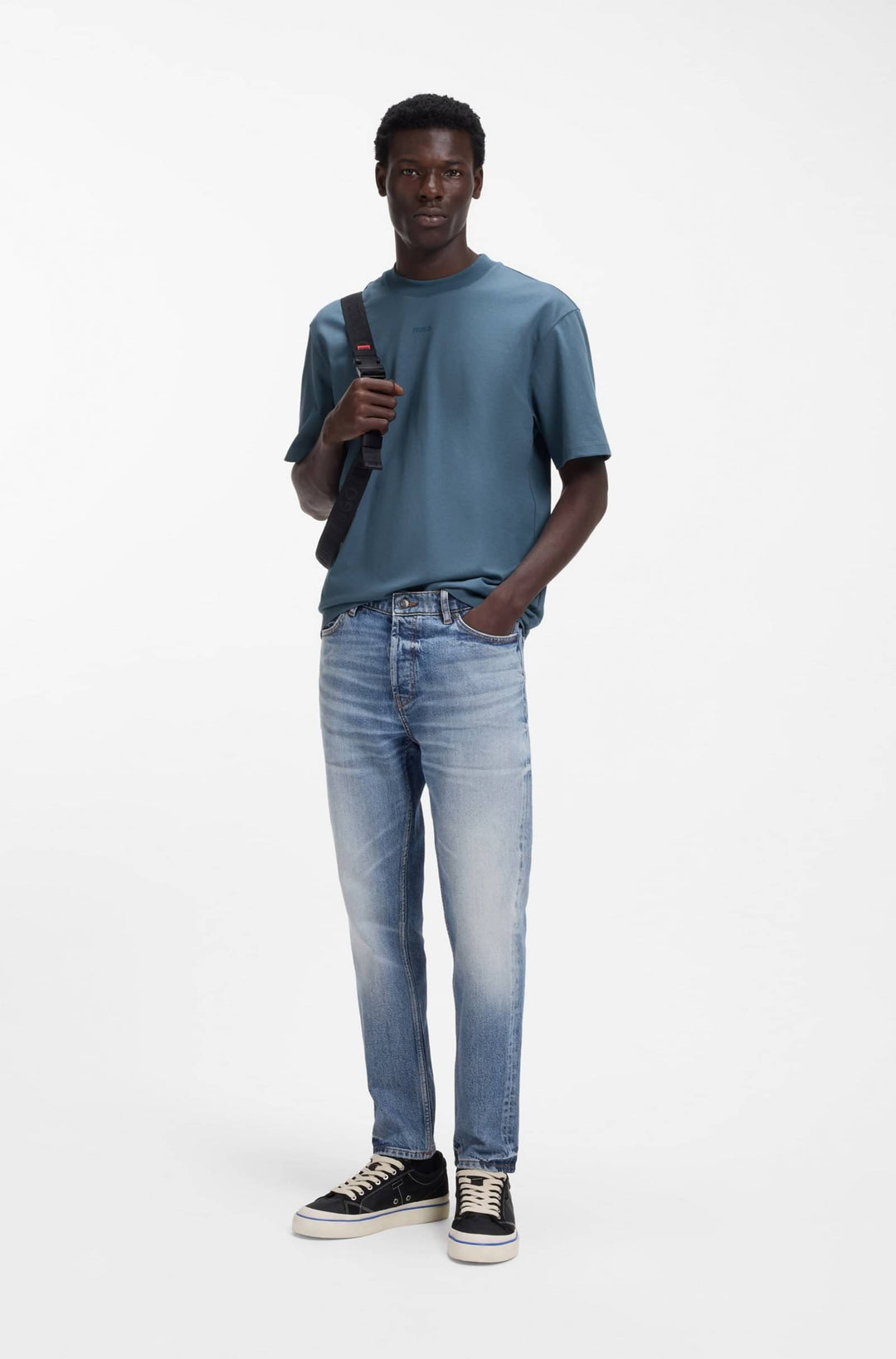 HUGO Relaxed Fit T-Shirts in Cotton - DAPOLINO 10248326 01-50488330- Concorde Fashion#color_blue-496