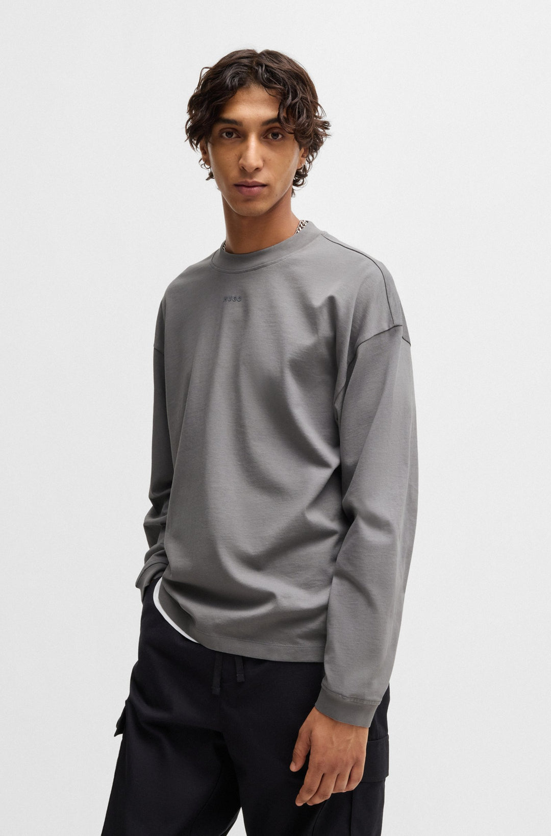 HUGO T-Shirts Relaxed Fit in Cotton - DAPOSO 10248326 01-50511029- Concorde Fashion#color_grey-034