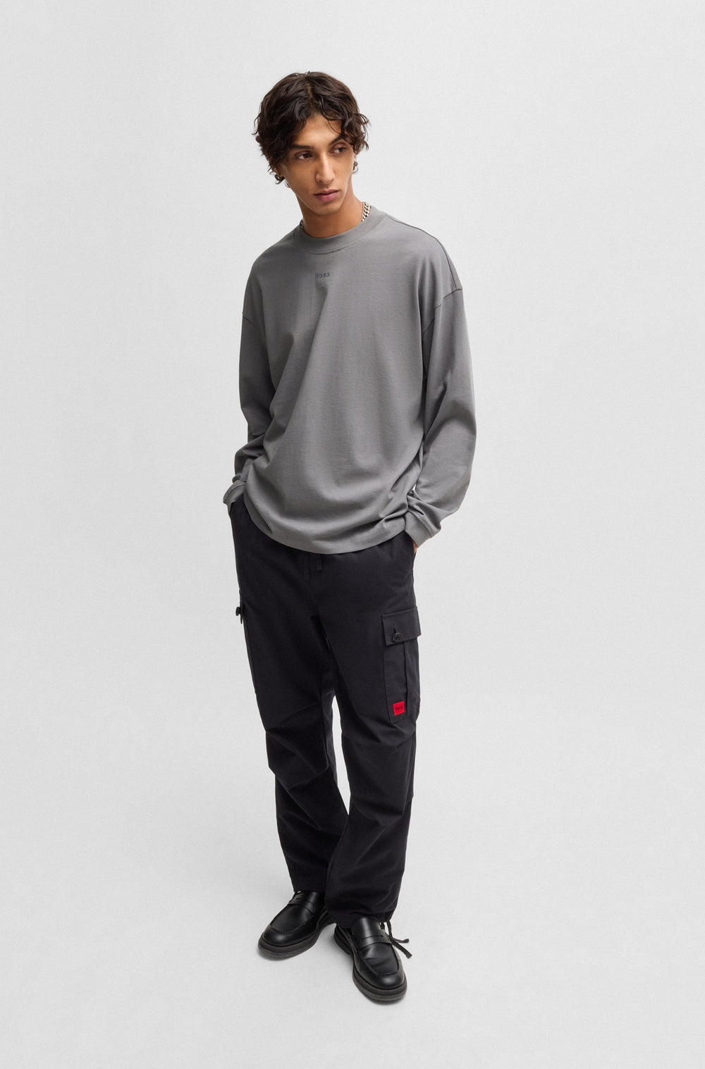 HUGO T-Shirts Relaxed Fit in Cotton - DAPOSO 10248326 01-50511029- Concorde Fashion#color_grey-034