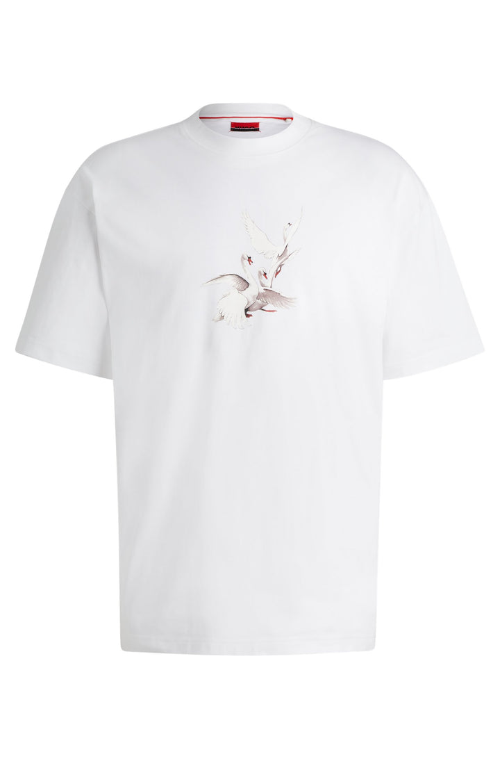 HUGO T-Shirts Oversize Fit in Cotton - ASIL_LB 10248326 01-50527053- Concorde Fashion#color_white-100