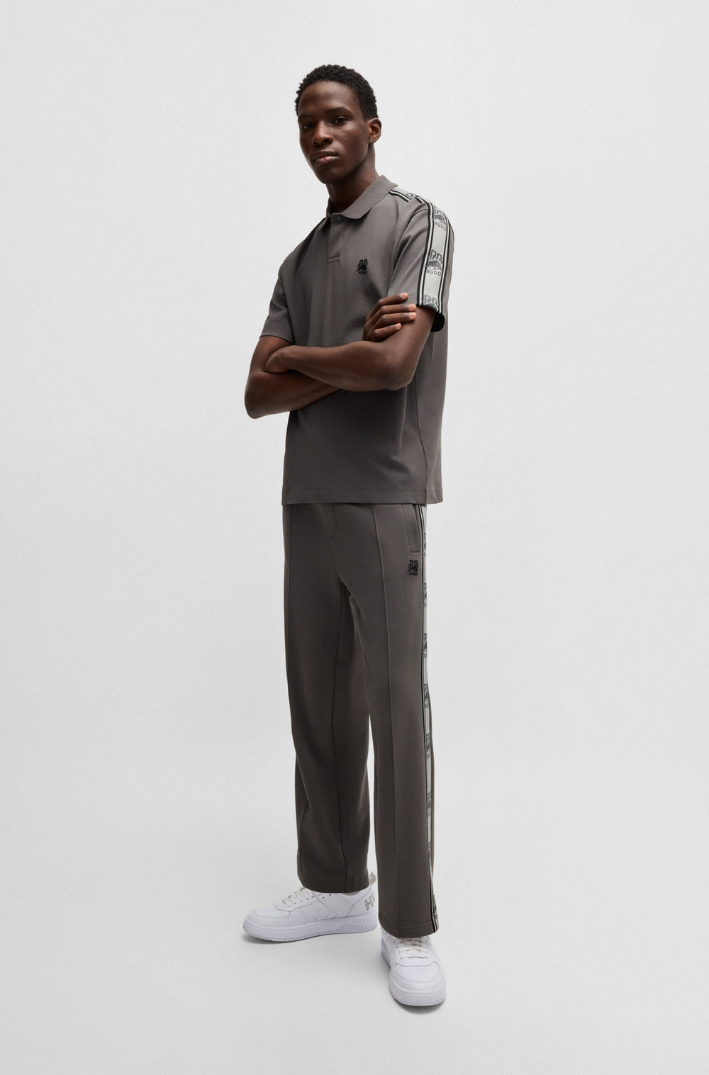 HUGO Polos Relaxed Fit in Cotton - DRACK_RB 10248326 01-50530101- Concorde Fashion#color_grey-069