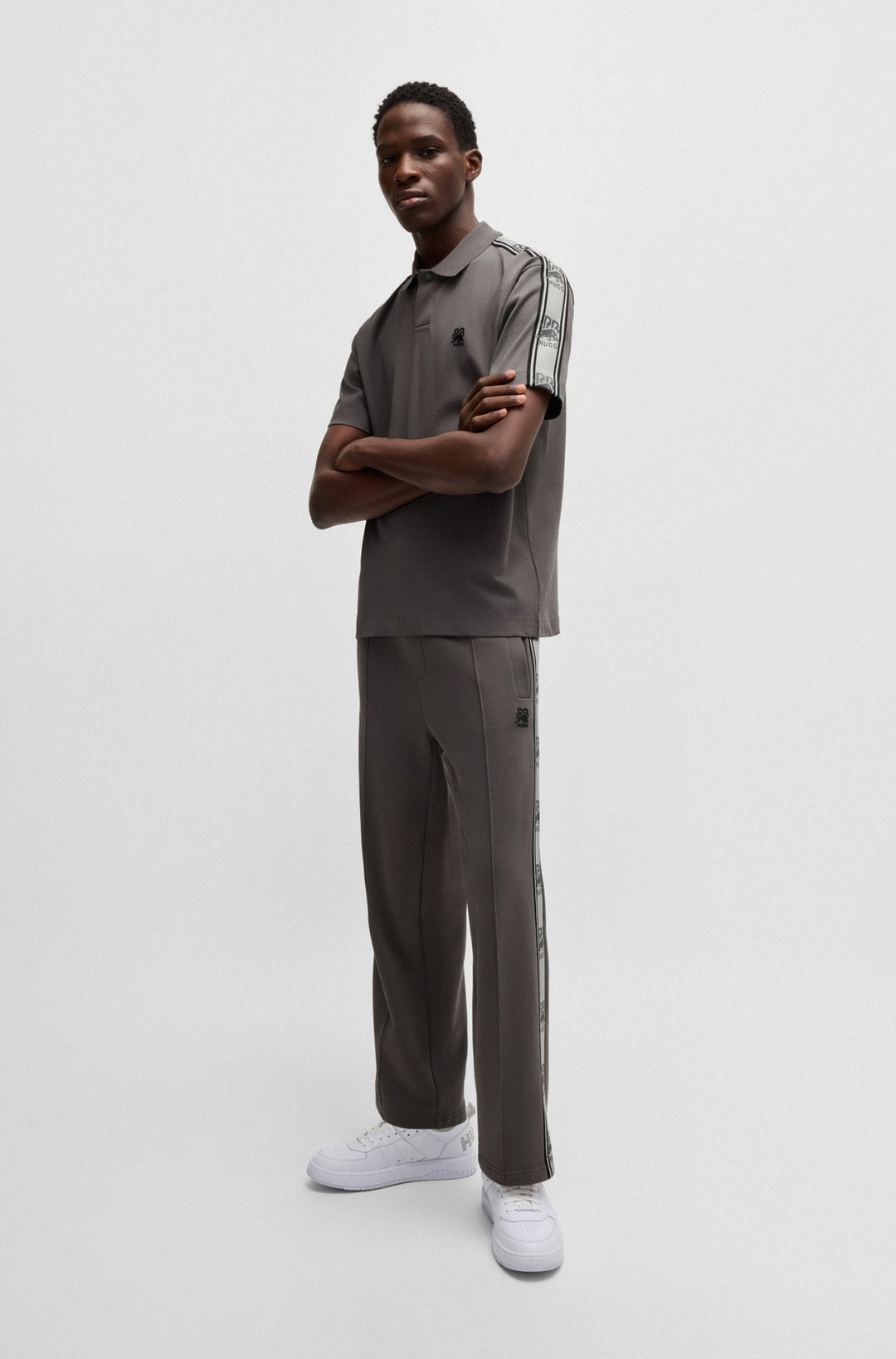 HUGO Polos Relaxed Fit in Cotton - DRACK_RB 10248326 01-50530101- Concorde Fashion#color_grey-069