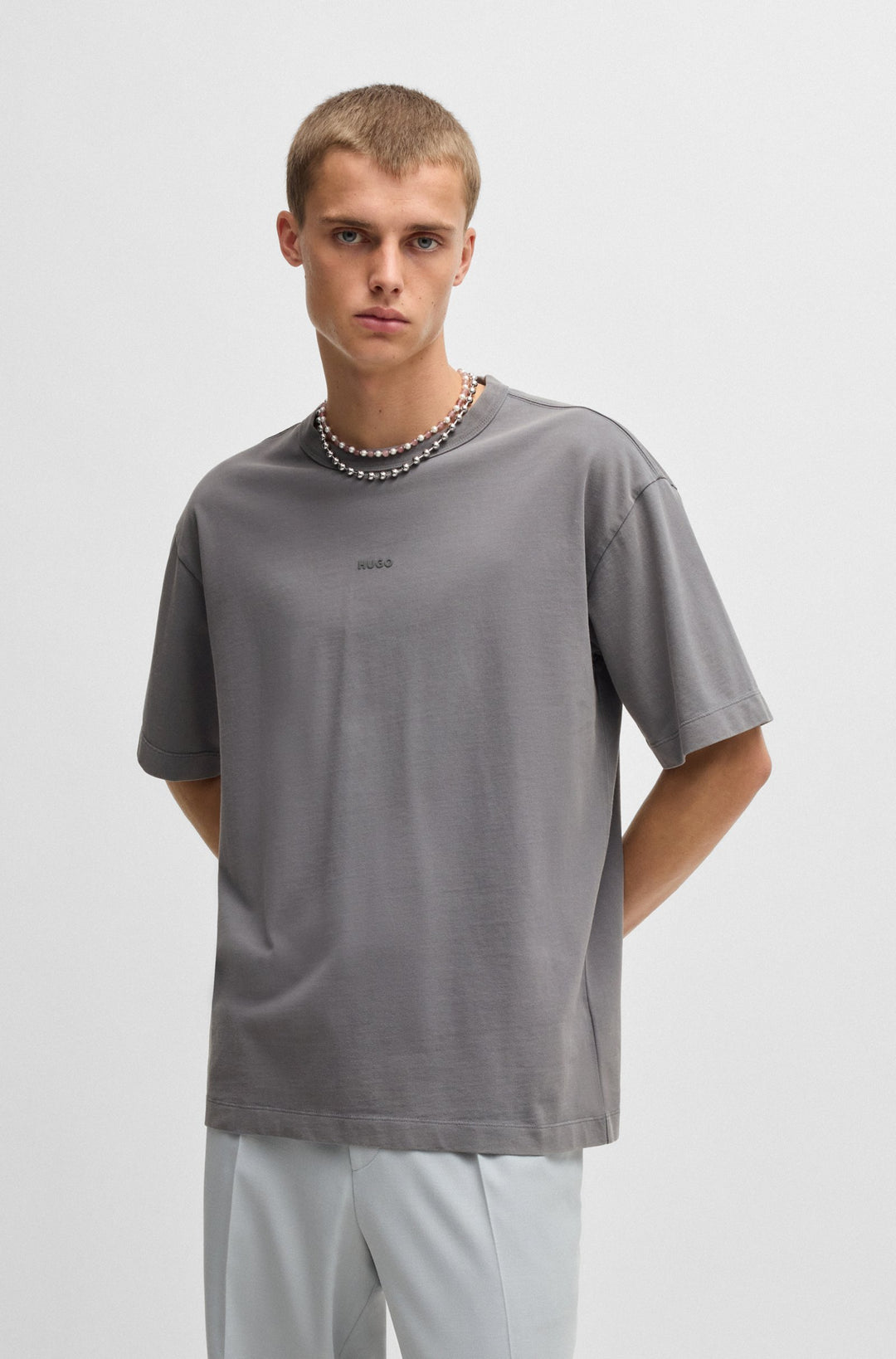 HUGO T-Shirts Relaxed Fit - DOCKU 50531739Concorde Fashion#color_grey-086