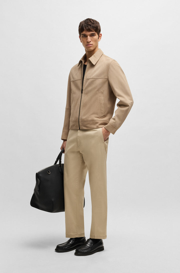 BOSS Casual Jackets Regular Fit in Leather - H-MALBANO5 10248409 01-50528014- Concorde Fashion#color_beige-275