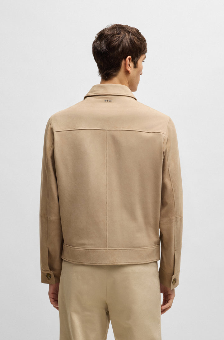 BOSS Casual Jackets Regular Fit in Leather - H-MALBANO5 10248409 01-50528014- Concorde Fashion#color_beige-275