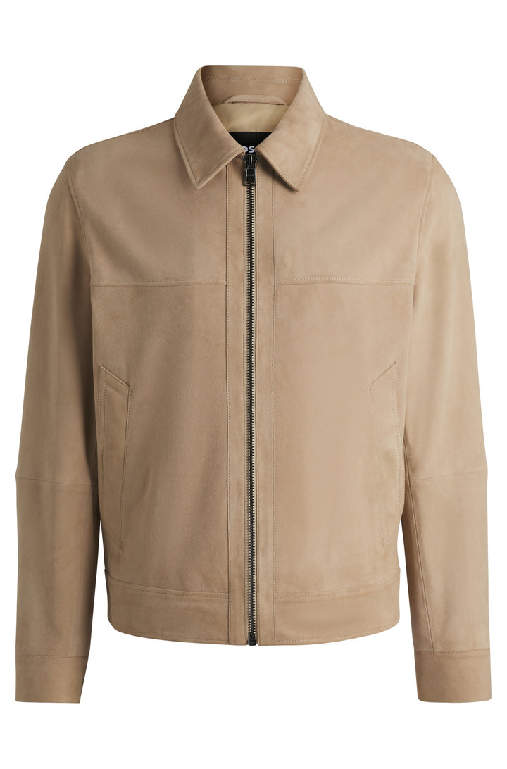 BOSS Casual Jackets Regular Fit in Leather - H-MALBANO5 10248409 01-50528014- Concorde Fashion#color_beige-275