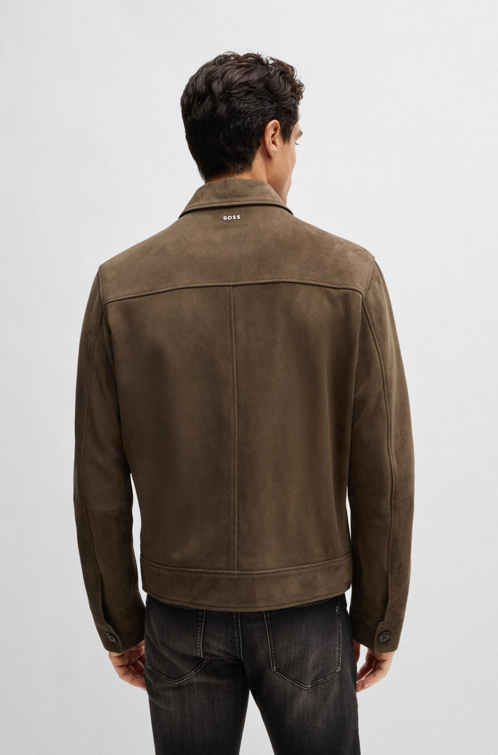 BOSS Casual Jackets Regular Fit in Leather - H-MALBANO5 10248409 01-50528014- Concorde Fashion#color_green-361