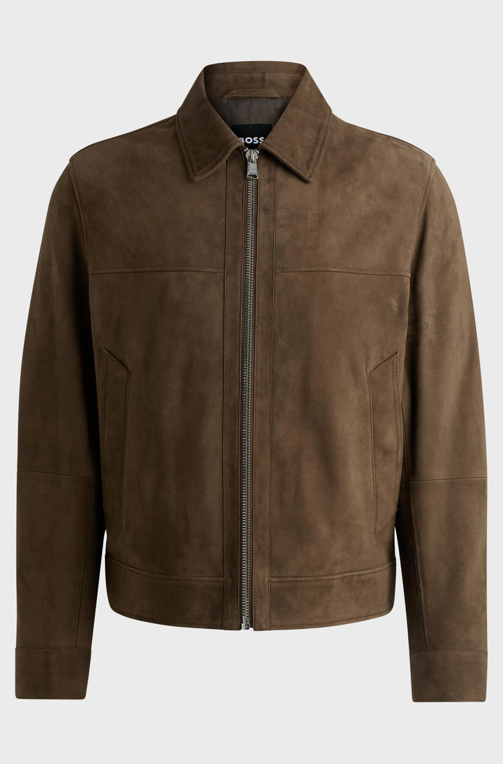 BOSS Casual Jackets Regular Fit in Leather - H-MALBANO5 10248409 01-50528014- Concorde Fashion#color_green-361