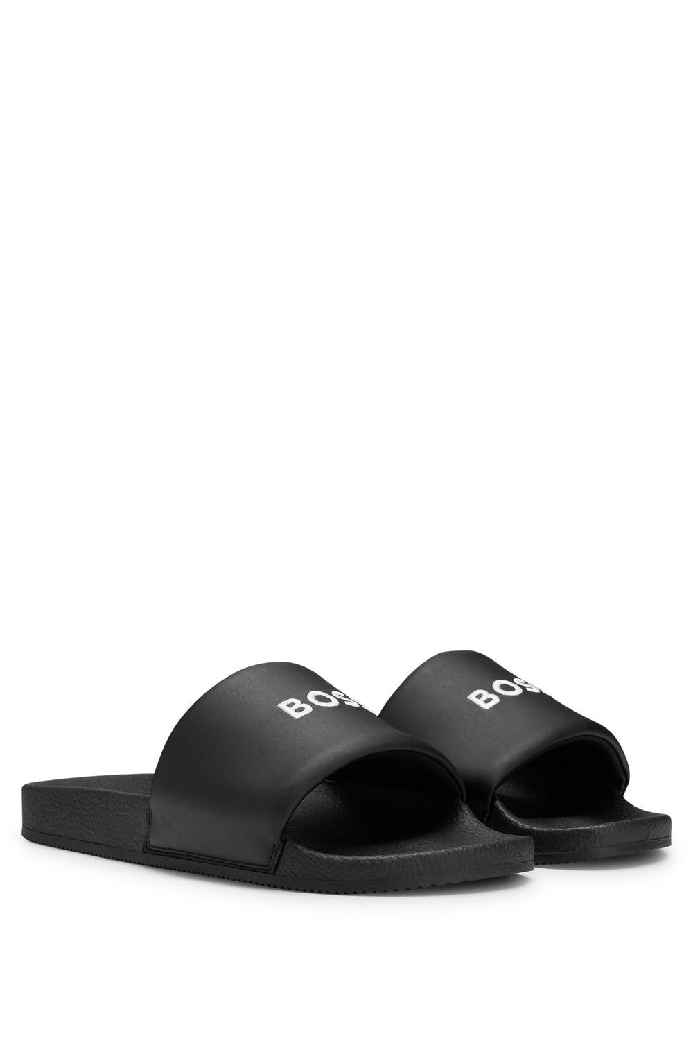 BOSS Standard Sole Slippers in Polyester Mix - REESE_SLID_NAPU 10248524 01-50488912- Concorde Fashion#color_black-001