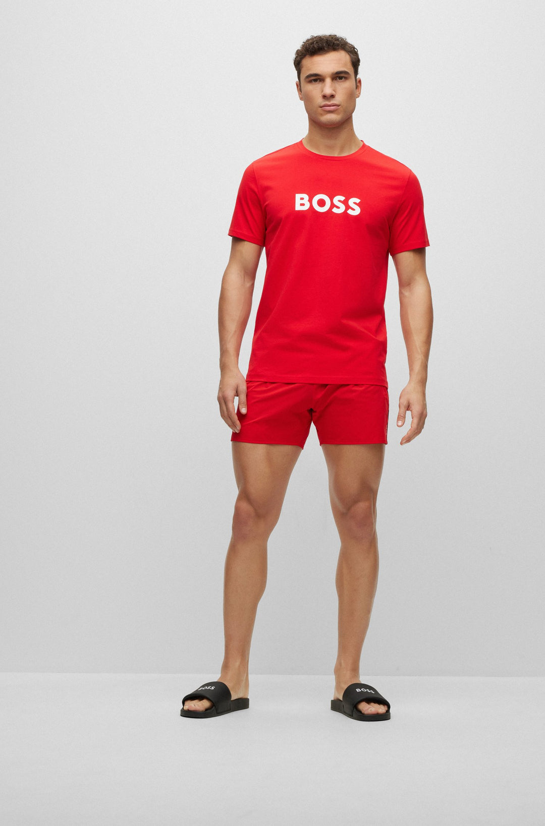 BOSS Standard Sole Slippers in Polyester Mix - REESE_SLID_NAPU 10248524 01-50488912- Concorde Fashion#color_black-001
