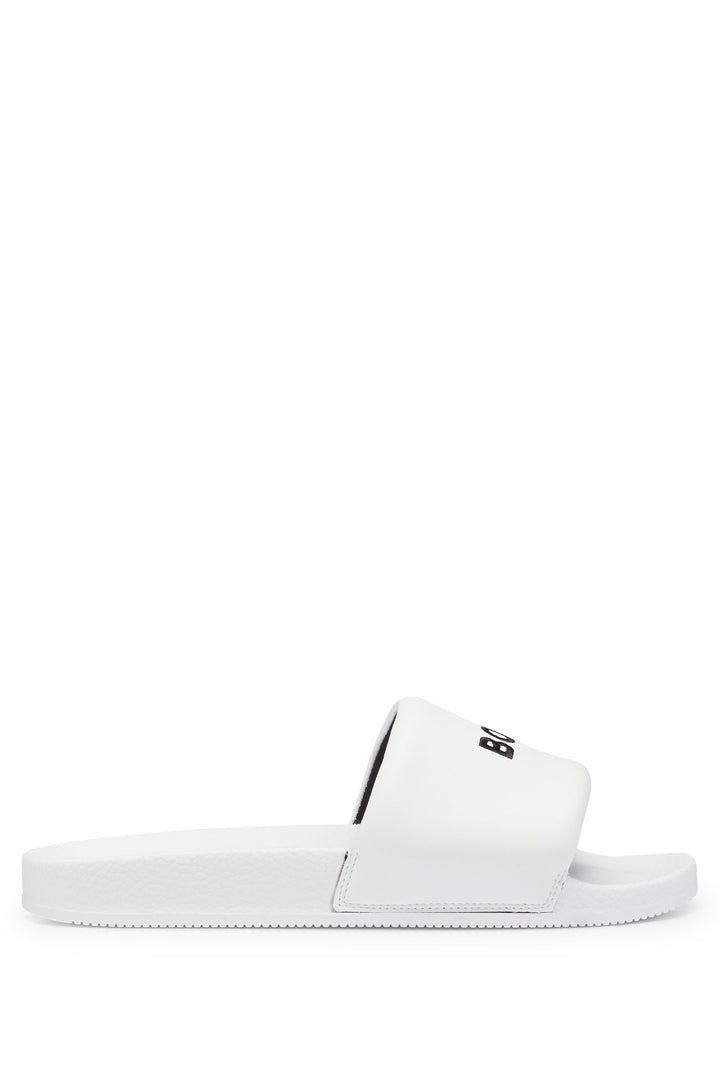 BOSS Standard Sole Slippers in Polyester Mix - REESE_SLID_NAPU 10248524 01-50488912- Concorde Fashion#color_white-100