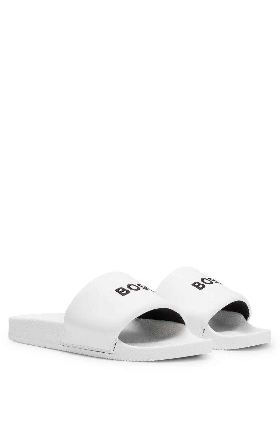 BOSS Standard Sole Slippers in Polyester Mix - REESE_SLID_NAPU 10248524 01-50488912- Concorde Fashion#color_white-100