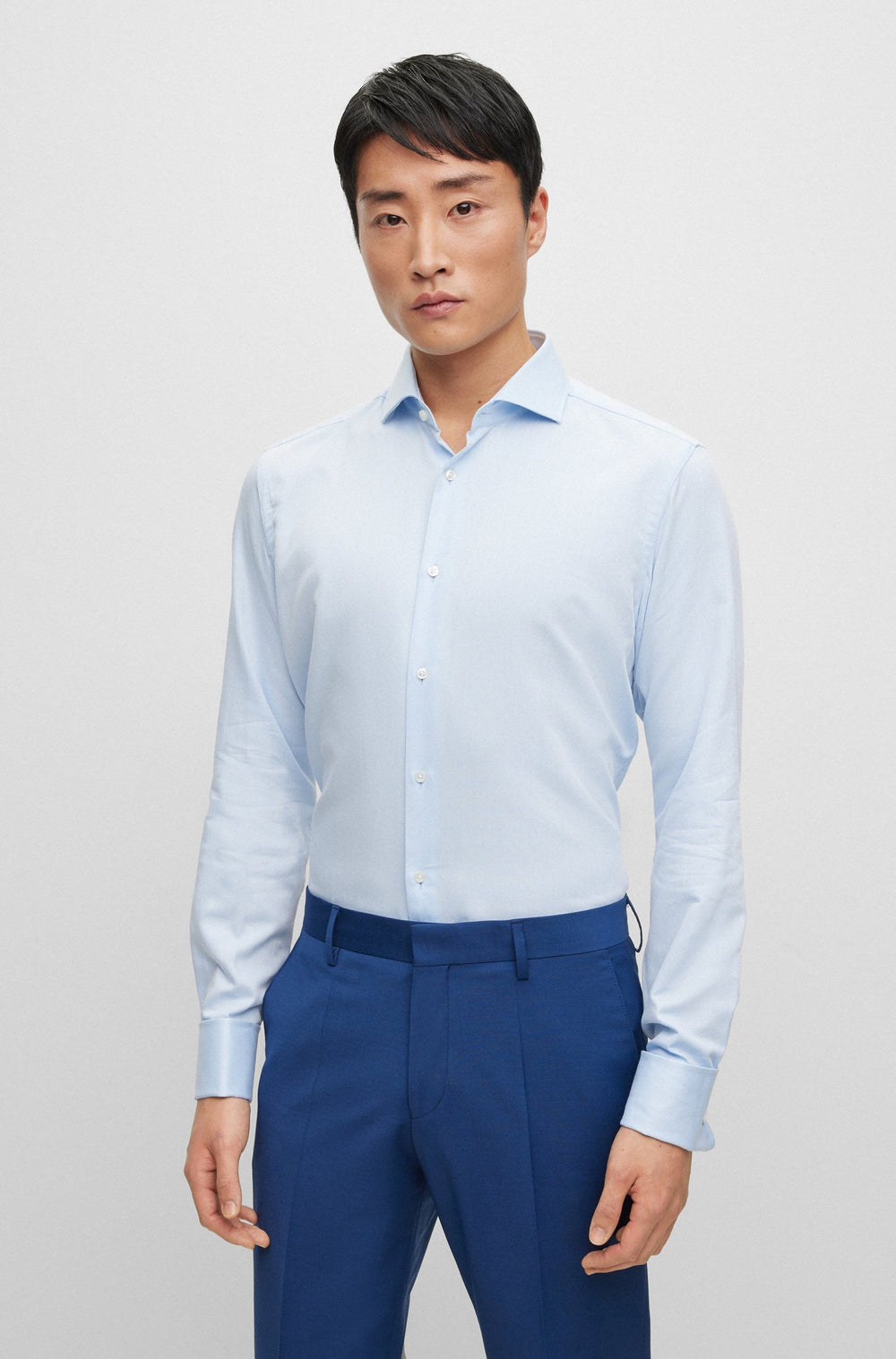 BOSS Regular Fit Casual Shirts in Cotton - H-JOE-SPREAD-DC-214 10248554 01-50490142- Concorde Fashion#color_blue-450