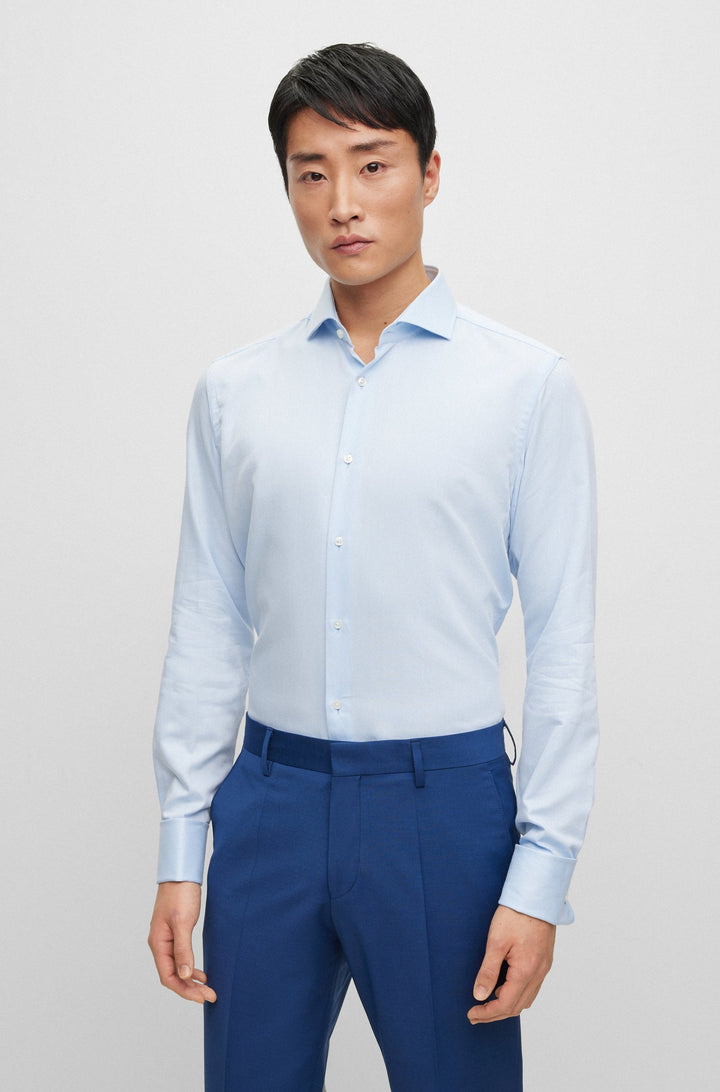 BOSS Regular Fit Casual Shirts in Cotton - H-JOE-SPREAD-DC-214 10248554 01-50490142- Concorde Fashion#color_blue-450