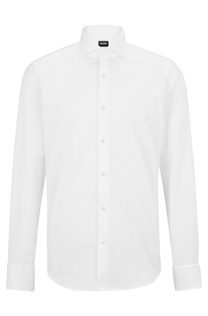 BOSS Regular Fit Casual Shirts in Cotton - H-JOE-SPREAD-DC-214 10248554 01-50490142- Concorde Fashion#color_white-100