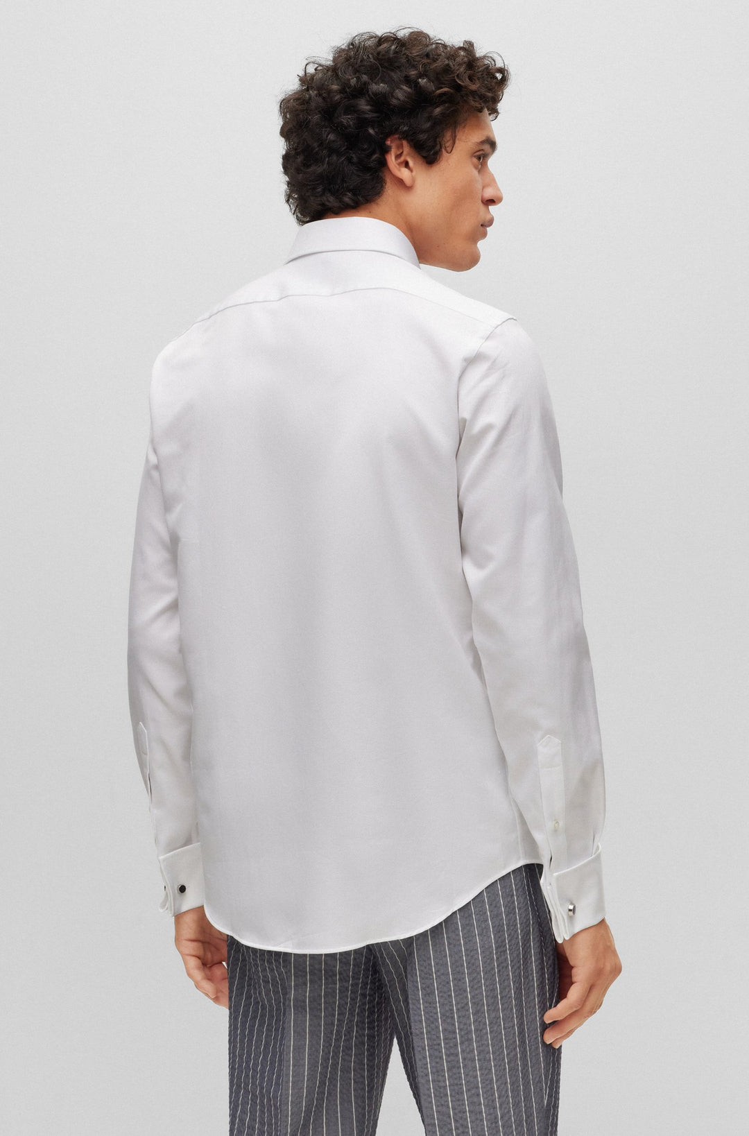BOSS Regular Fit Casual Shirts in Cotton - H-JOE-SPREAD-DC-214 10248554 01-50490142- Concorde Fashion#color_white-100
