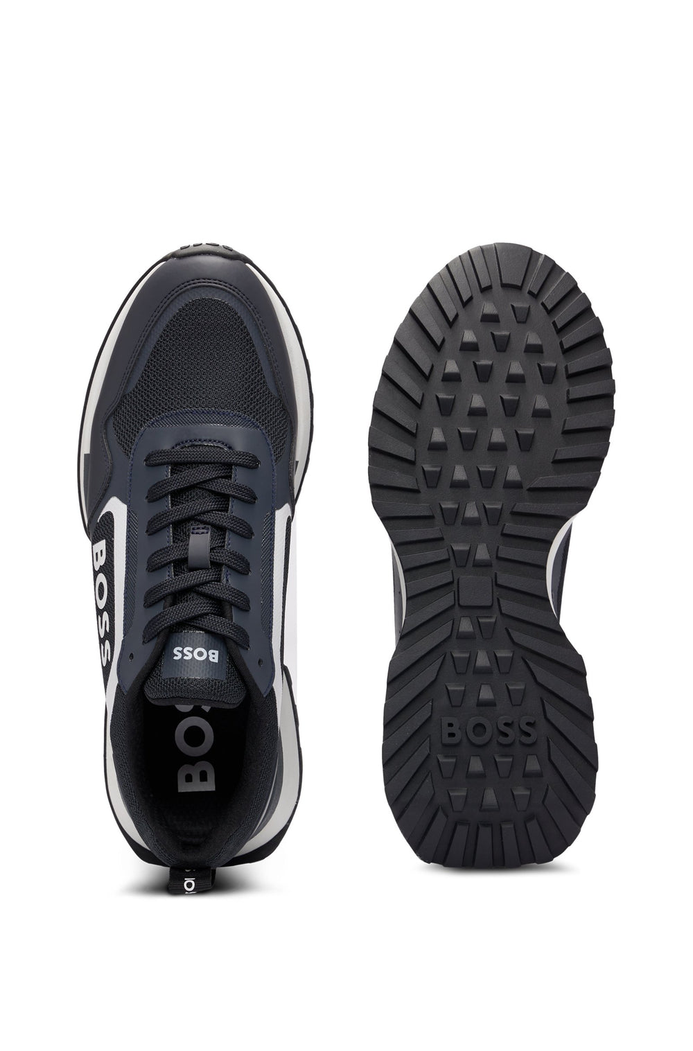 BOSS Standard Sole Sneakers in Polyester Mix - JONAH_RUNN_MERB 10248594 01-50517300- Concorde Fashion#color_navy-401
