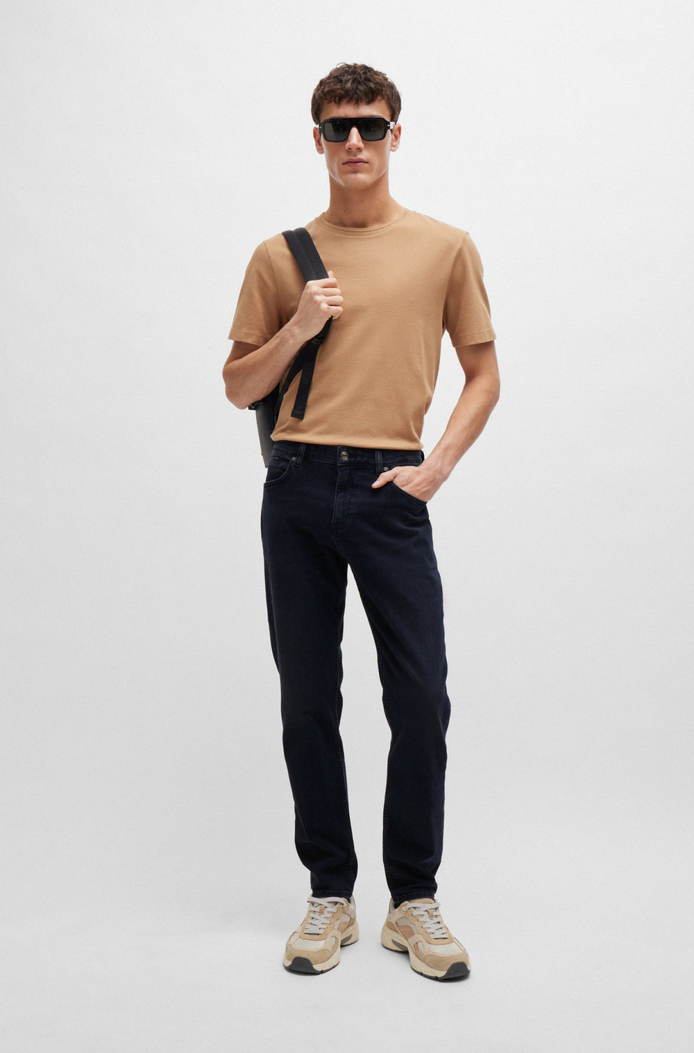 BOSS Jeans Regular Fit in Cotton Mix - C-RE.MAINE 10248718 01-50522489- Concorde Fashion#color_navy-405