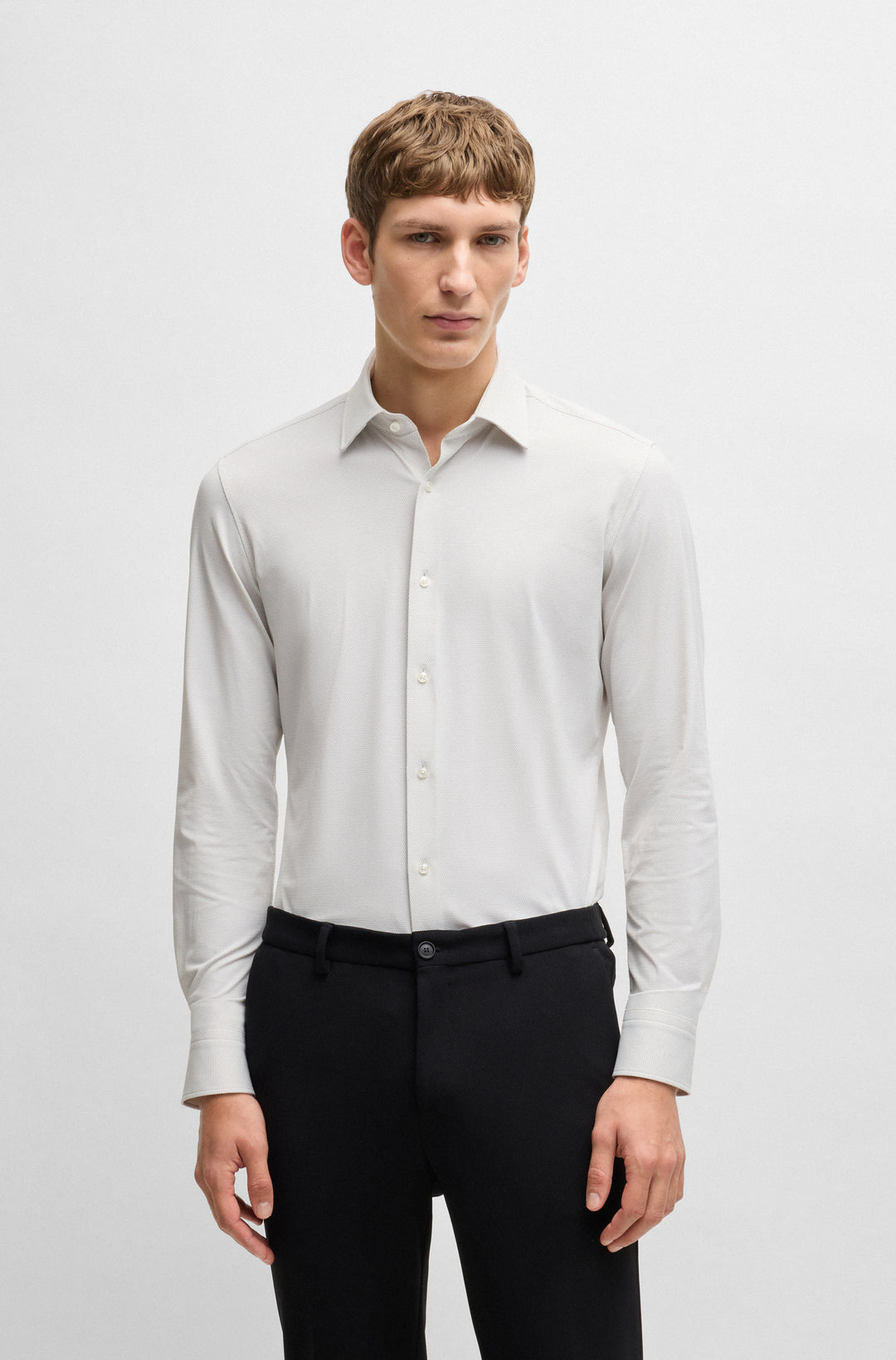 BOSS Formal Shirts Slim Fit in synthetic - P-HANK-KENT-C1-222 10248733 01-50533395- Concorde Fashion#color_beige-275