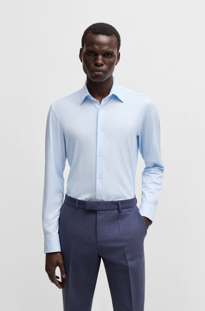 BOSS Formal Shirts Slim Fit in synthetic - P-HANK-KENT-C1-222 10248733 01-50533395- Concorde Fashion#color_blue-450