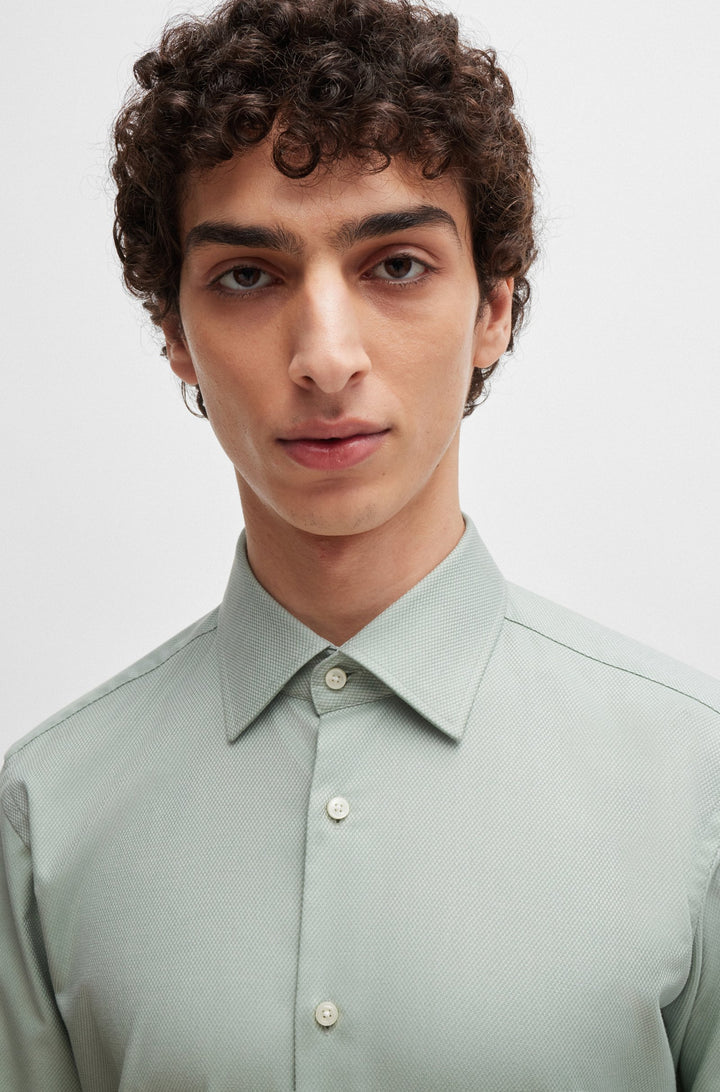 BOSS Formal Shirts Regular Fit in Cotton Mix - H-JOE-KENT-C1-214 10248773 01-50489830- Concorde Fashion#color_green-373