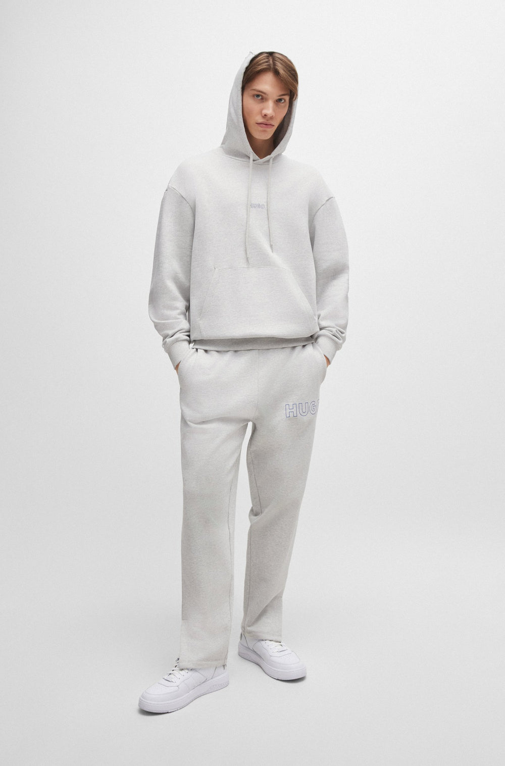 HUGO Jogging Pants Loose Fit in Cotton - NASSOLMY 10249110 01-50516968- Concorde Fashion#color_grey-082