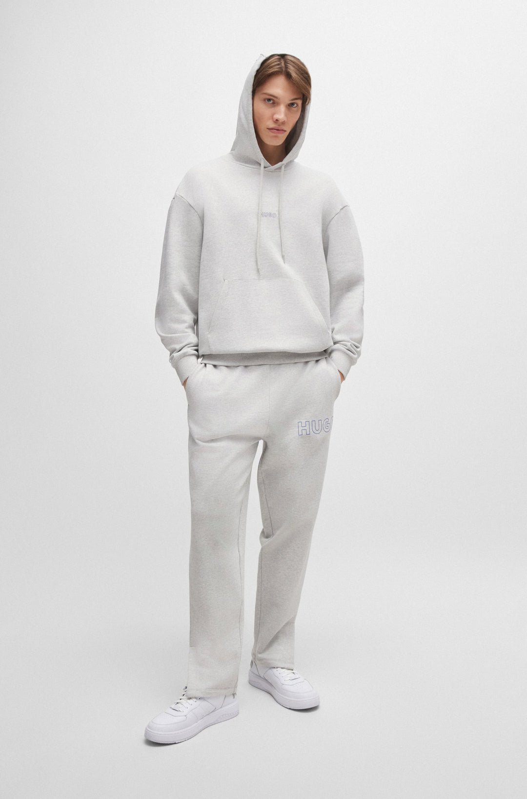 HUGO Jogging Pants Loose Fit in Cotton - NASSOLMY 10249110 01-50516968- Concorde Fashion#color_grey-082