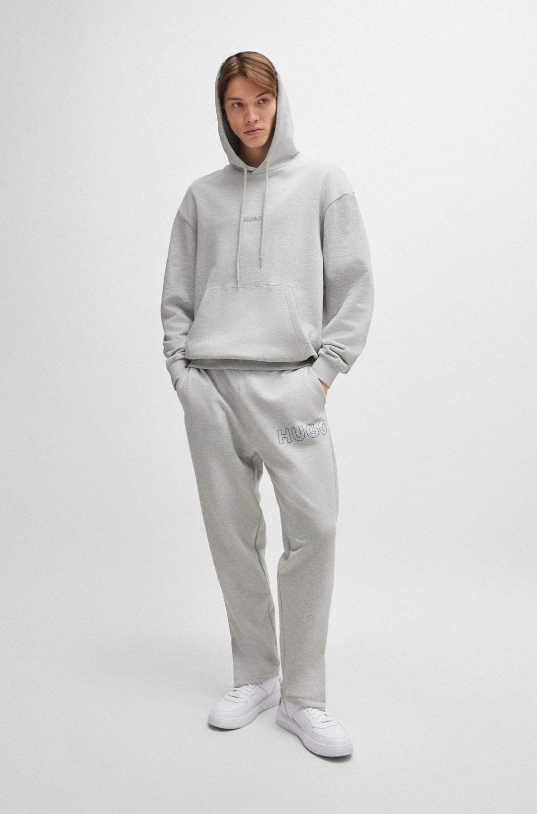 HUGO Hoodies Loose Fit in Cotton - NILOPEL 10249110 01-50516997- Concorde Fashion#color_grey-082