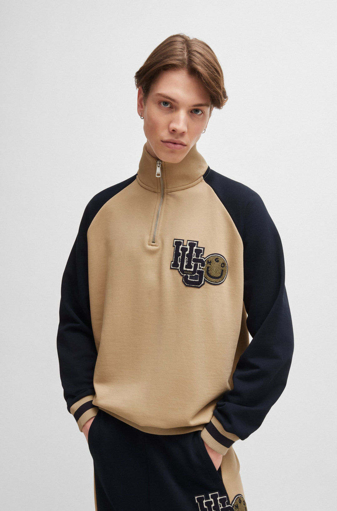 HUGO Sweatshirts Loose Fit in Cotton - NAKIMERO 10249110 01-50517775- Concorde Fashion#color_beige-269
