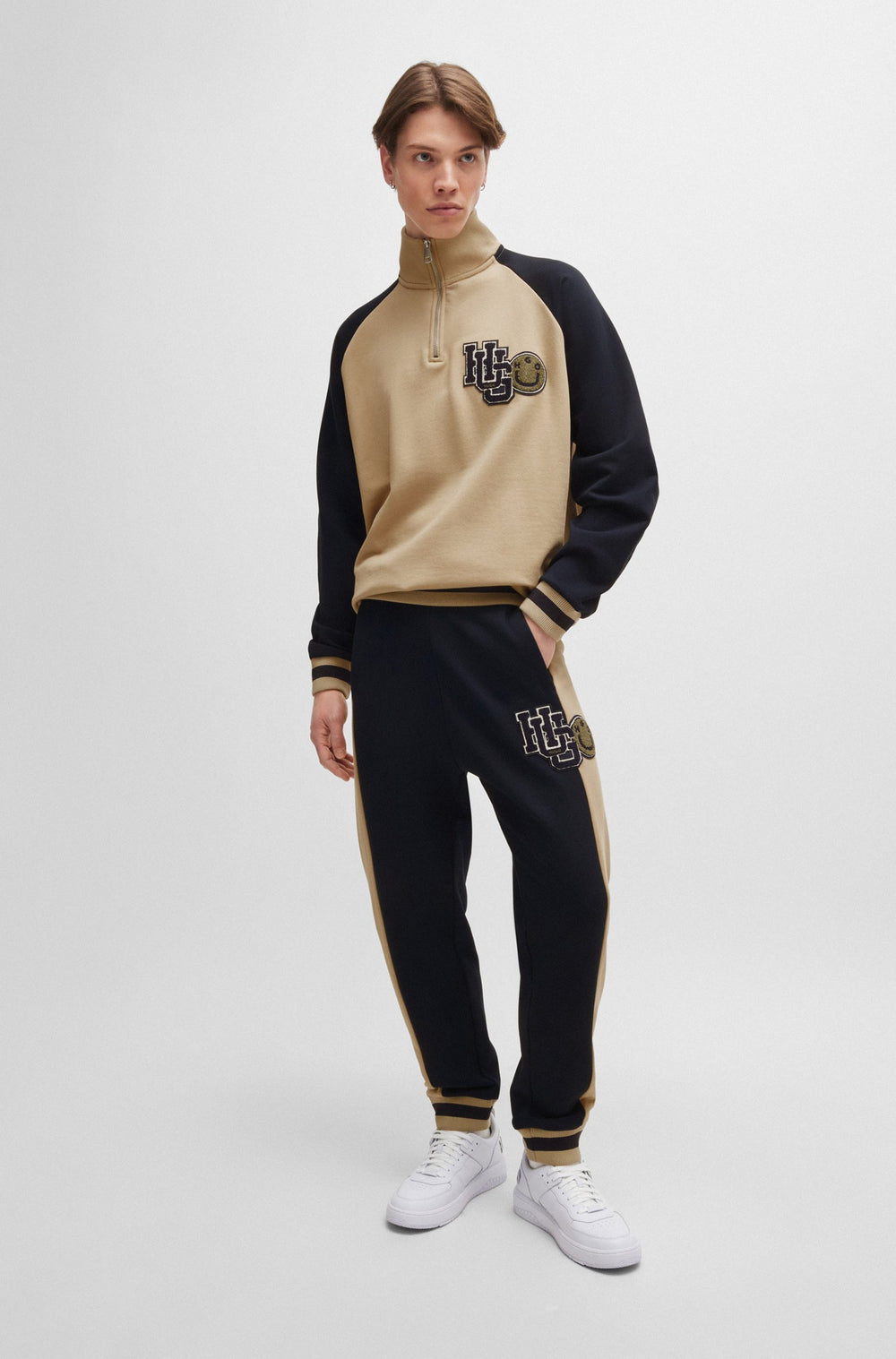 HUGO Sweatshirts Loose Fit in Cotton - NAKIMERO 10249110 01-50517775- Concorde Fashion#color_beige-269