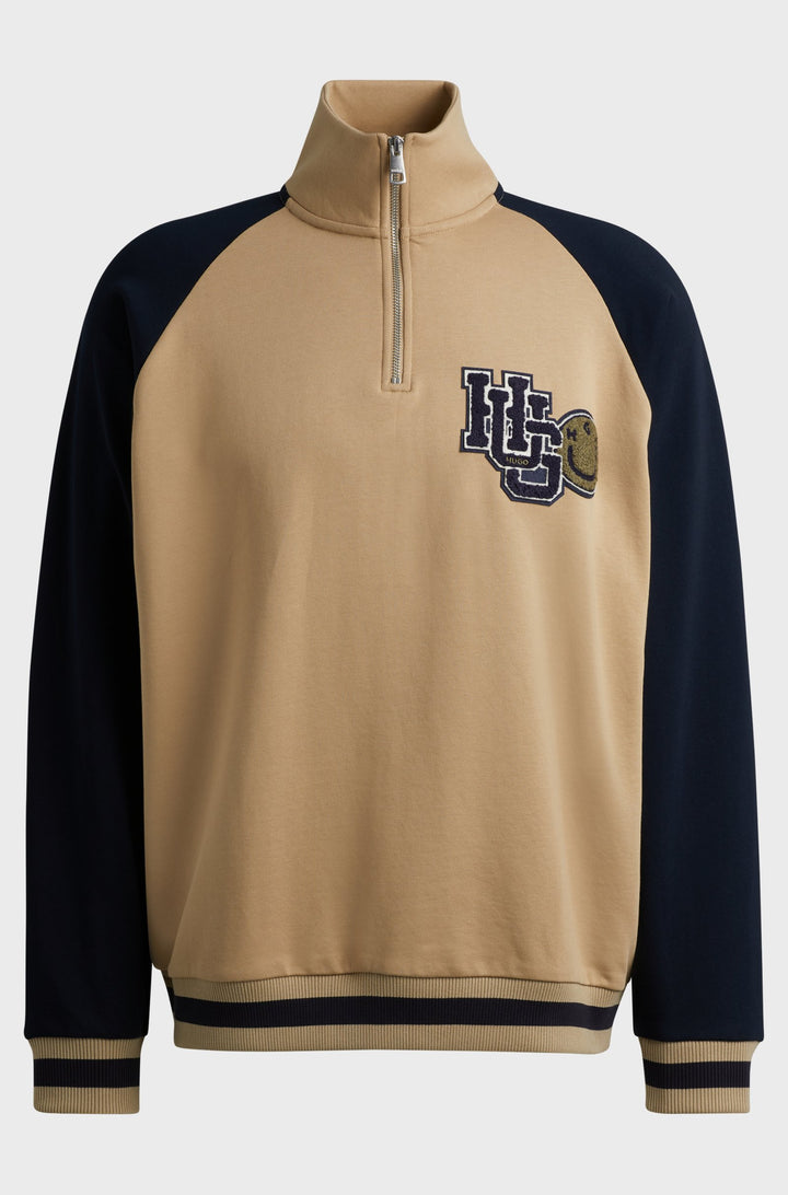 HUGO Sweatshirts Loose Fit in Cotton - NAKIMERO 10249110 01-50517775- Concorde Fashion#color_beige-269