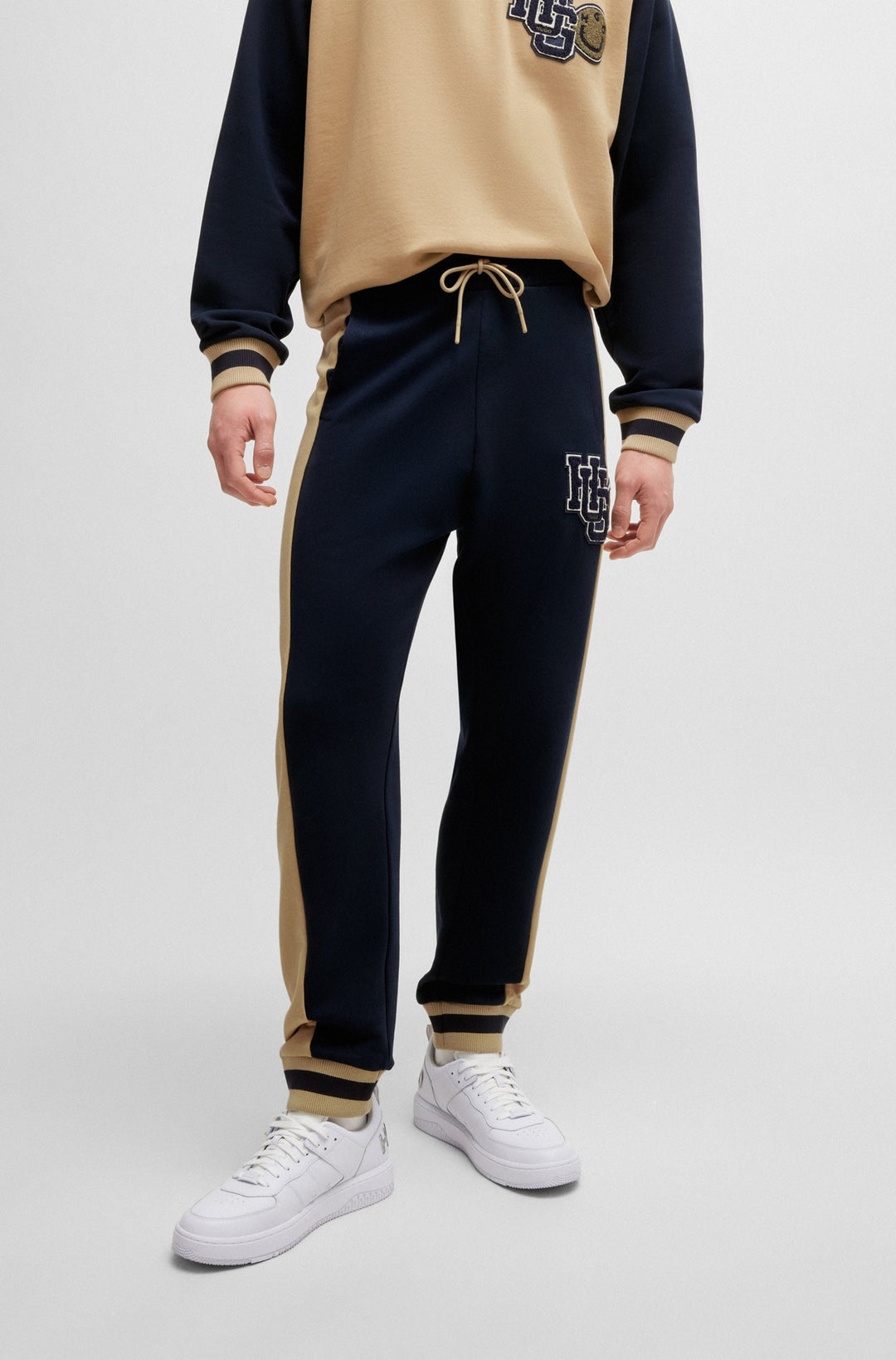 HUGO Jogging Pants Loose Fit in Cotton - NAKITROW 10249110 01-50519790- Concorde Fashion#color_navy-405