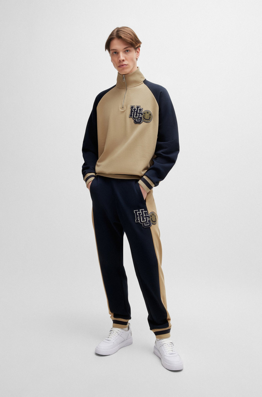 HUGO Jogging Pants Loose Fit in Cotton - NAKITROW 10249110 01-50519790- Concorde Fashion#color_navy-405