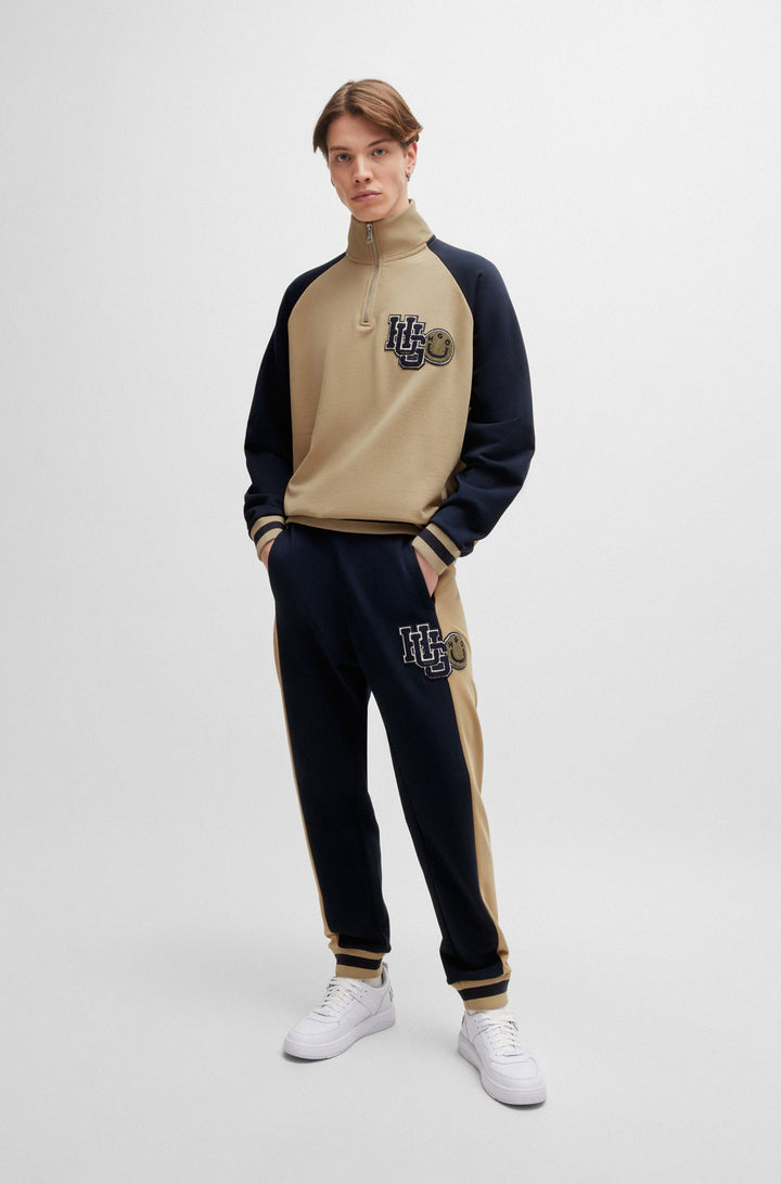 HUGO Jogging Pants Loose Fit in Cotton - NAKITROW 10249110 01-50519790- Concorde Fashion#color_navy-405