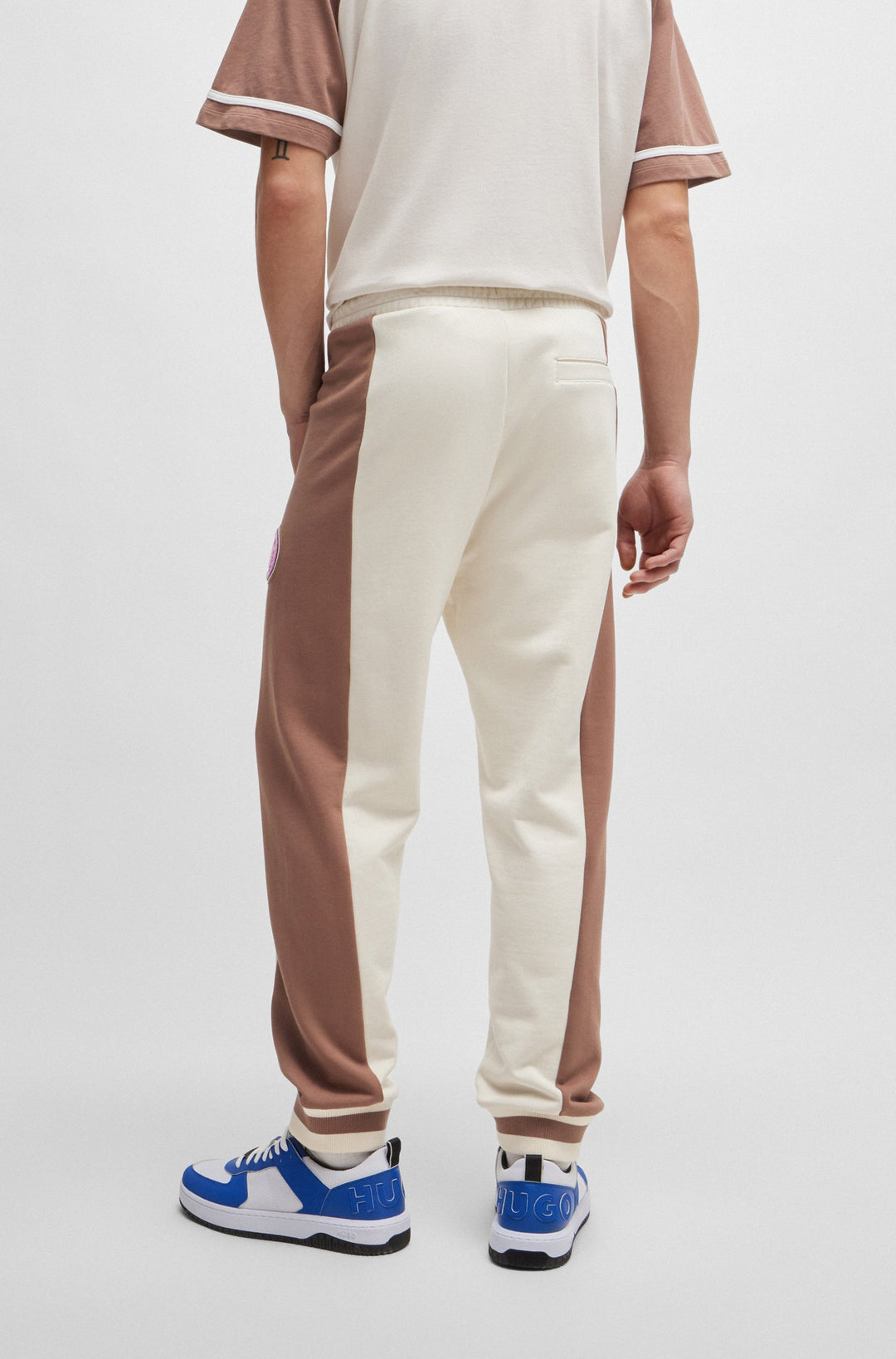 HUGO Jogging Pants Loose Fit in Cotton - NAKITROW 10249110 01-50519790- Concorde Fashion#color_white-121