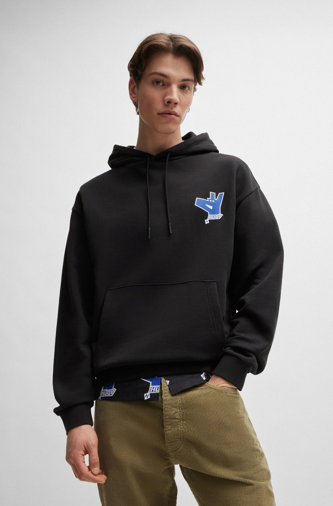 HUGO Hoodies Regular Fit in Cotton - NALLICO 10249110 01-50519957- Concorde Fashion#color_black-001