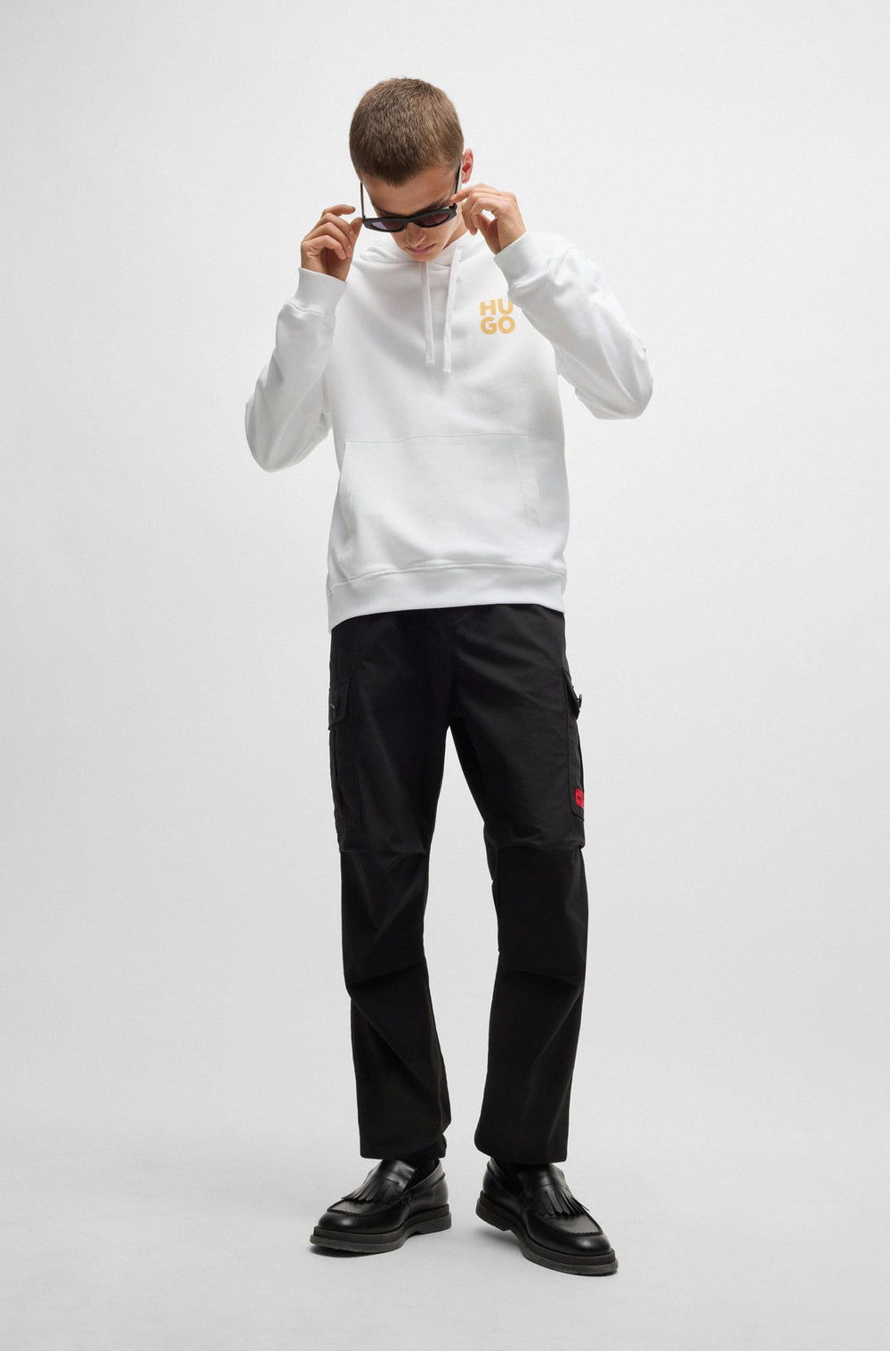 HUGO Hoodies Regular Fit in Cotton - DIMONIHOOD 10249110 01-50520159- Concorde Fashion#color_white-100