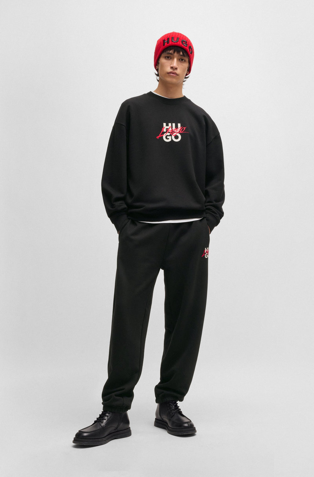 HUGO Sweatshirts Relaxed Fit in Cotton - DLOGONTY 10249110 01-50521081- Concorde Fashion#color_black-001
