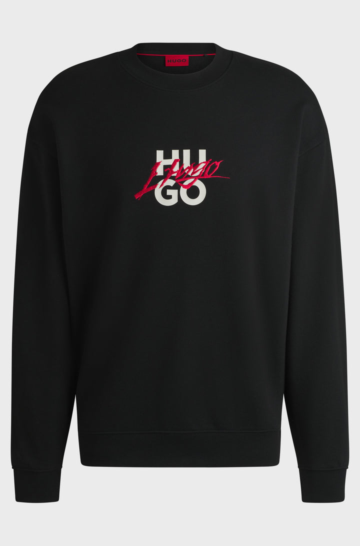 HUGO Sweatshirts Relaxed Fit in Cotton - DLOGONTY 10249110 01-50521081- Concorde Fashion#color_black-001